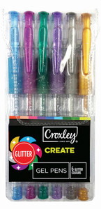 CROXLEY CREATE Pastel Gel Pens Wallet of 6 Assorted Colours-PEN9228 CROXLEY CREATE Pastel Gel Pens Wallet of 6 Assorted Colours-PEN9228