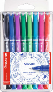 STABILO SENSOR Fineliner Assorted Wallet 8's-189-8