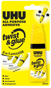 UHU All Purpose Twist & Glue 35ml Bottle Card-40230 UHU All Purpose Twist & Glue 35ml Bottle Card-40230