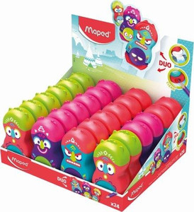MAPED Duo 1Hole Sharpener+Eraser Loopy Totem - Each-049131