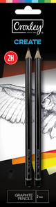 CROXLEY CREATE Pencils 2H- 2 Pack Carded Each-PCLC2H