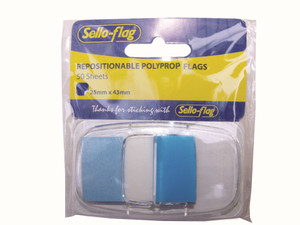 SELLO-FLAG Polypropylene Flags - 25x43mm - 50 Sheets (Blue)-SLN254304