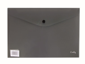 CROXLEY Envelope with Button - A4 (Black) (Pack of 12)-DOC20102N