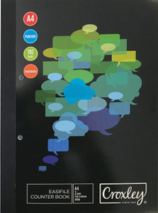 CROXLEY JD158 2-Quire  192 Page Feint & Margin Easifile Punched &Perforated A4 Pack of 5-COU158