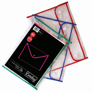 CROXLEY CREATE Book Bag - PVC (Assorted Colours) (Pack of 12)-BAG1829