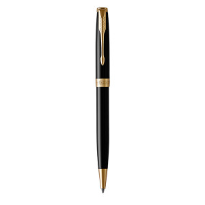 PARKER Sonnet Ballpoint Pen - Lacquer Black Gold Trim-NS1931497