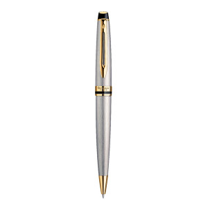 WATERMAN Expert  Ballpoint Pen - Stainless Steel Gold Trim-NS0952000 WATERMAN Expert  Ballpoint Pen - Stainless Steel Gold Trim-NS0952000