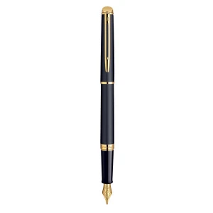 WATERMAN Hemisphere Fountain Pen - Matte Lacquer Black Gold Trim-NS0920730