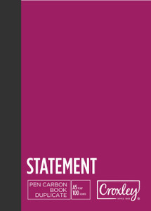 CROXLEY JD22DT  Pen Carbon Statement Duplicate A5 100 Page Pack of 10-PCB22DT