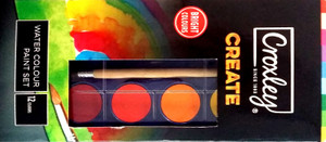 CROXLEY CREATE Watercolour Paints (Tray of 12 Colours)-PAI2312 CROXLEY CREATE Watercolour Paints (Tray of 12 Colours)-PAI2312
