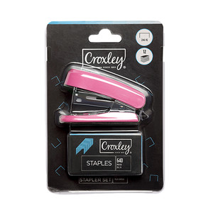 CROXLEY STAPLER MINI PINK-STA580P