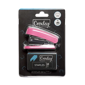 CROXLEY STAPLER MINI PINK-STA580P