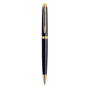 WATERMAN Hemisphere Ballpoint Pen - Mars Lacquer Black Gold Trim-NS0920670
