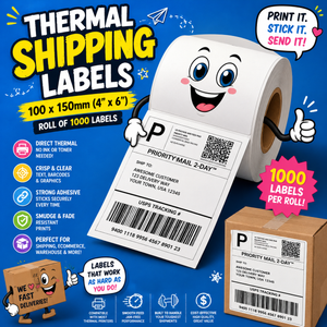 Thermal Shipping Labels 100 x 150mm Roll 1000