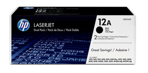 HP 12A 2-pack Black Original LaserJet Toner - TAR - Q2612AF-TAR