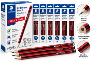 Staedtler Beginners Pencil Woodfree 2B 119 12's - Pkt-6