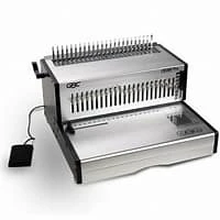 Electric Punching System – Punches up to 30 sheets of 70gsm A4 paper quickly and cleanly.

High Binding Capacity – Manually binds up to 500 sheets using a 51mm plastic comb.

Adjustable Punch Pins – Customizable punching for various paper sizes up to A4.

Foot Pedal Operation – Hands‑free punching for faster workflow and reduced strain.

Integrated Clippings Tray – Keeps your workspace clean with easy disposal of paper chads.

Heavy‑Duty Build – Designed for busy offices, schools, and print shops with medium to high‑volume usage.

1‑Year GBC Warranty – Backed by GBC for reliability and peace of mind.