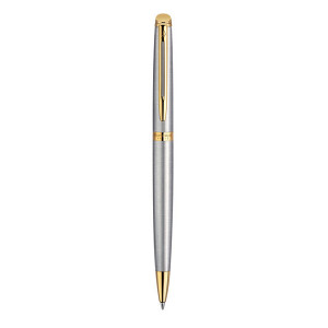 WATERMAN Hemisphere Ballpoint Pen - Stainless Steel Gold Trim-NS0920370