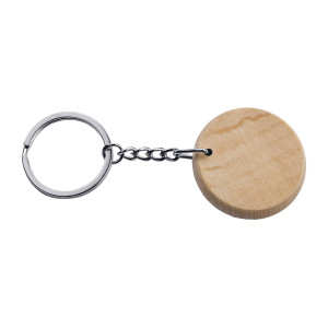 Round Wood Keyring KR2284 - Natural Finish