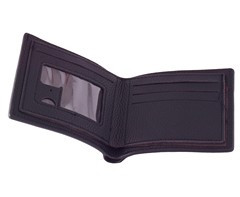 Slim Bifold Wallet by GSR - Model P2598B in Black PU