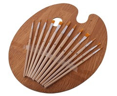 12-Piece Artist Paint Brushes & Pallet Set - GSR - ST369
