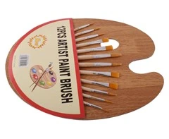 12-Piece Artist Paint Brushes & Pallet Set - GSR - ST369