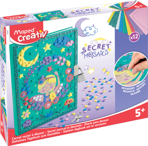 MAPED CREATIV Mosaic Secret Diary 907057 - Kids' Decorative Secret Diary Kit