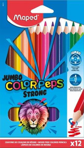 MAPED Colour Pencils Strong Triangular Jumbo 0% Wood 12's-863312 MAPED Colour Pencils Strong Triangular Jumbo 0% Wood 12's-863312