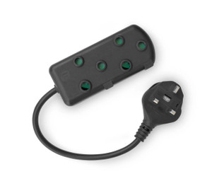 RCT 2 SA SOCKET MULTIPLUG WITH UK PLUG - Black - RCN - RCT ADP-UK2SAMP-RCN RCT 2 SA SOCKET MULTIPLUG WITH UK PLUG - Black - RCN - RCT ADP-UK2SAMP-RCN