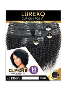 Lurex CLIP-ON 9 Piece  4B Kinky 14 Inch Lurex CLIP-ON 9 Piece  4B Kinky 14 Inch