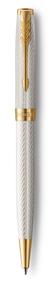 PARKER Sonnet Ballpoint Pen - Silver Mistral Gold Trim-NS2119796