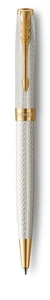 PARKER Sonnet Ballpoint Pen - Silver Mistral Gold Trim-NS2119796