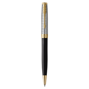 PARKER Sonnet Ballpoint Pen - Metal and Black Lacquer Gold Trim-NS2119787