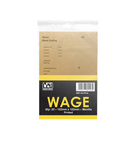 LEO Printed Wage Full Gummed Envelopes  PKT-25