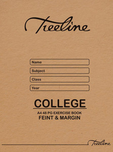 TREELINE Treeline A4 48pg FEINT/MARGIN Exercise Books  - Pkt-20  TREELINE Treeline A4 48pg FEINT/MARGIN Exercise Books  - Pkt-20