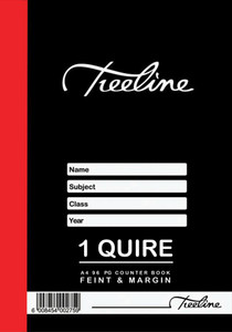 TREELINE Treeline A4 - 1 Quire - 96 page Counter Book -F/M  - Pkt-10  TREELINE Treeline A4 - 1 Quire - 96 page Counter Book -F/M  - Pkt-10