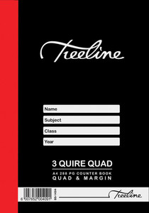 TREELINE Treeline A4- 3 Quire - 288 page Counter Book- QUAD  - Pkt-5  TREELINE Treeline A4- 3 Quire - 288 page Counter Book- QUAD  - Pkt-5