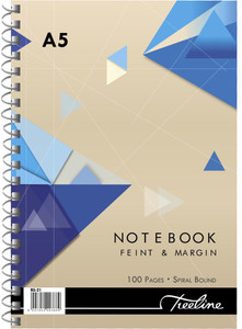 TREELINE Treeline A5 - 100 page - Wiro Notebook - S/C  - Pkt-10 