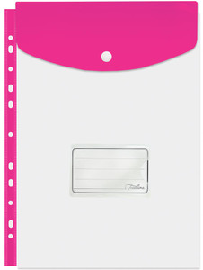 Treeline A4 Filing Carry Folder With Stud (Open Short Side)Hot Pink  - Pkt-5