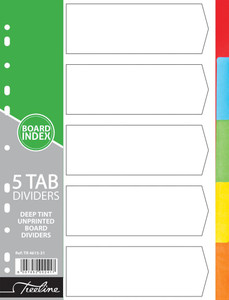 A4 5 Tab Rainbow Board Index Sets A4 5 Tab Rainbow Board Index Sets