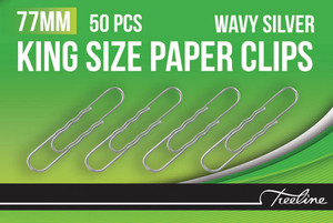 Treeline 77mm Silver Giant Wavy Gem Clips 50's Treeline 77mm Silver Giant Wavy Gem Clips 50's