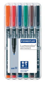 Staedtler Lumocolour Permanent Marker Medium Wallet 6