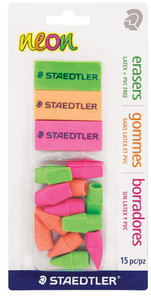 Staedtler Multi Eraser Set Neon 15pc