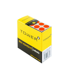 Tower C13 Neon Red Colour Code Labels-Rolls