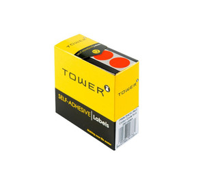 Tower C19 Neon Red Colour Code Labels-Rolls