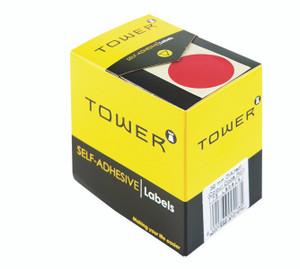 Tower R3250 Neon Red Colour Code Labels-Rolls Tower R3250 Neon Red Colour Code Labels-Rolls