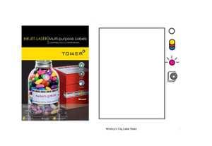 Tower A4 210x297 Inkjet-lsr Labels Wht 25's