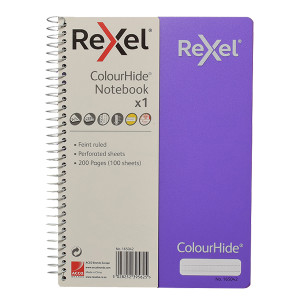 Rexel ColourHide A4 Notebook Purple