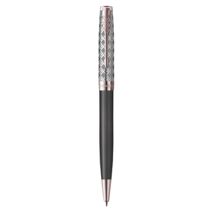 PARKER Sonnet Ballpoint Pen - Metal and Grey Lacquer Pink Gold Trim-NS2119791
