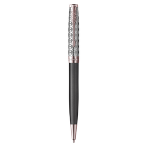 PARKER Sonnet Ballpoint Pen - Metal and Grey Lacquer Pink Gold Trim-NS2119791